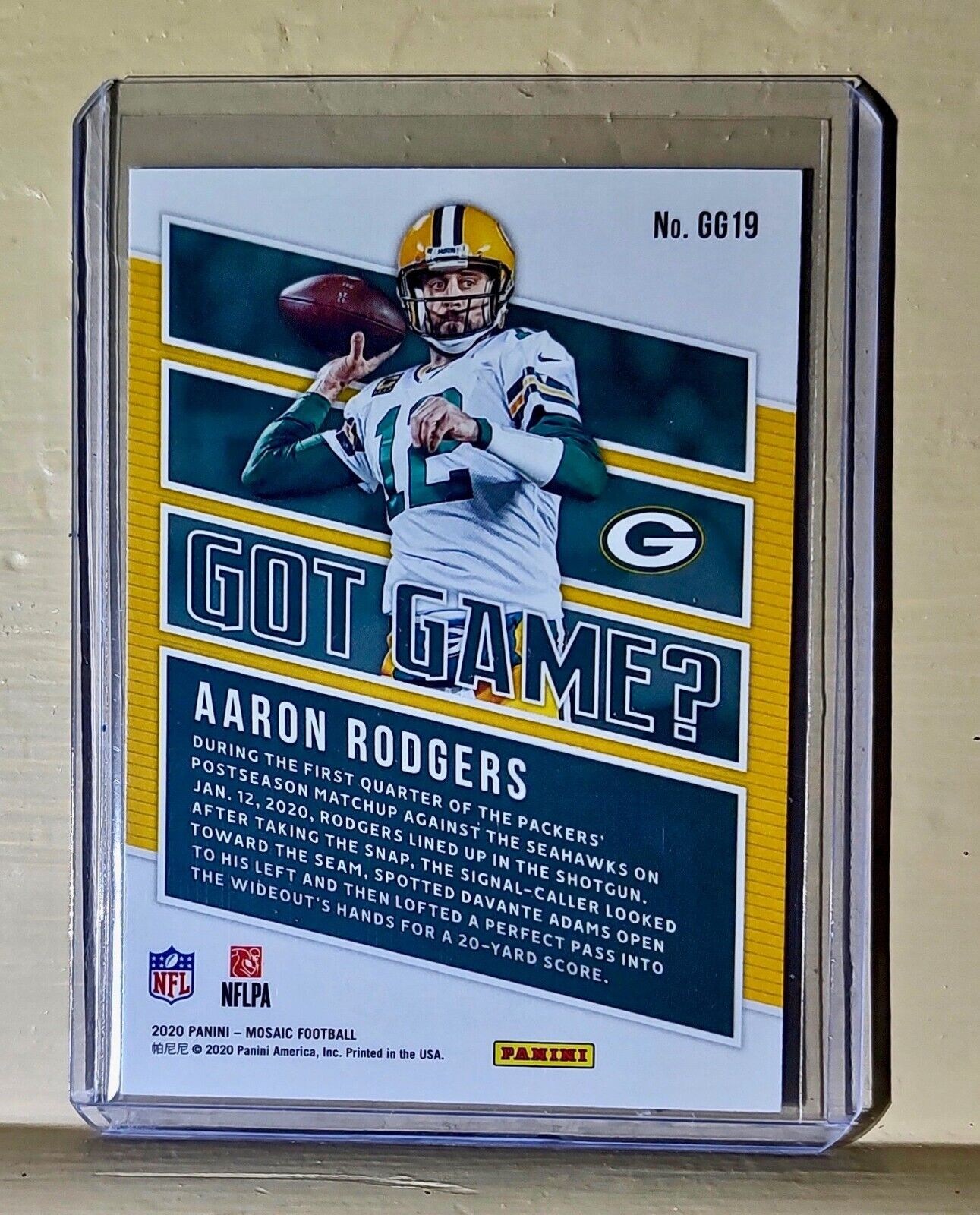 Aaron Rodgers 2020 Panini Mosaic NFL Got Game? #GG19 Football Card Packers