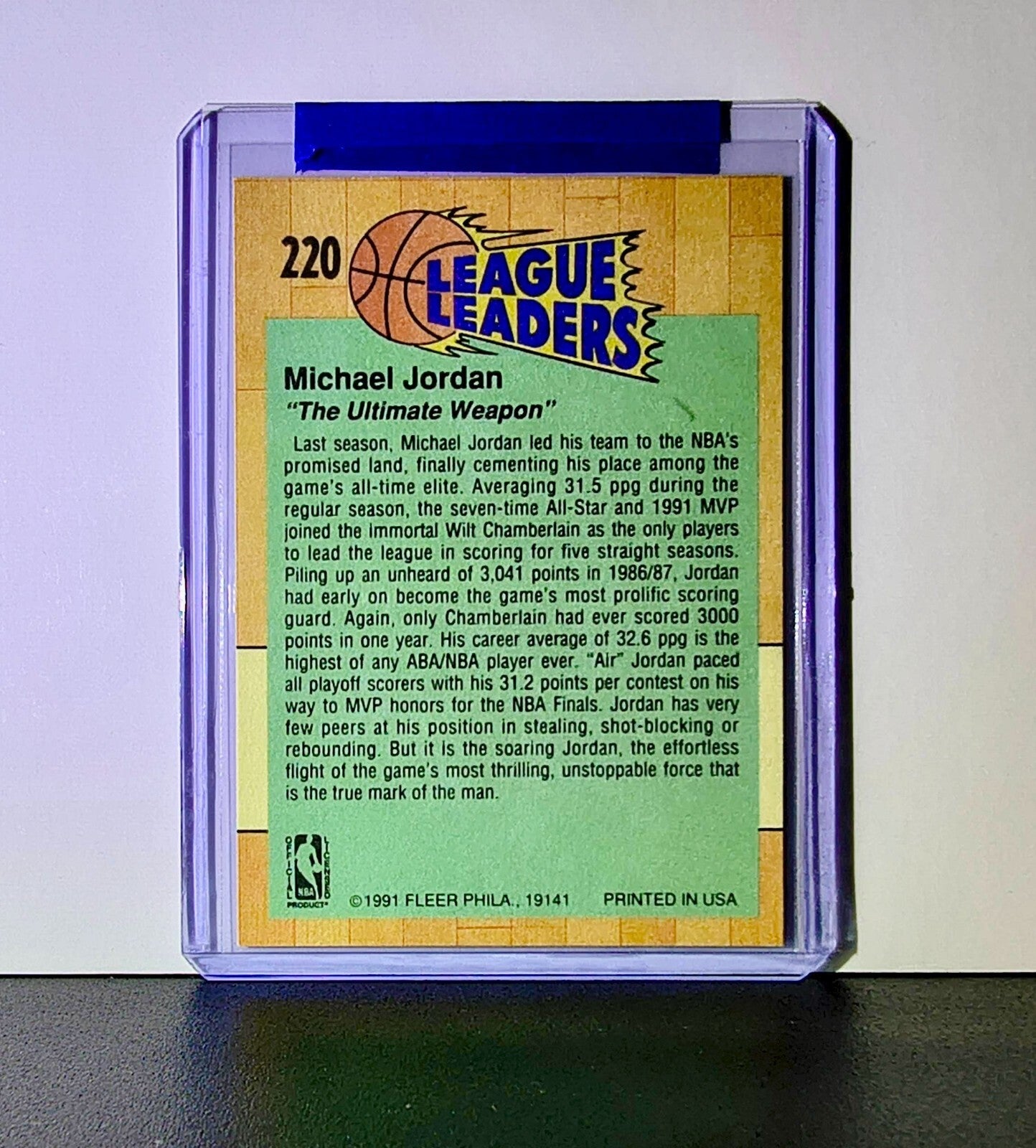 Michael Jordan 1991-92 Fleer League Leaders #220 Basketball Card Chicago Bulls