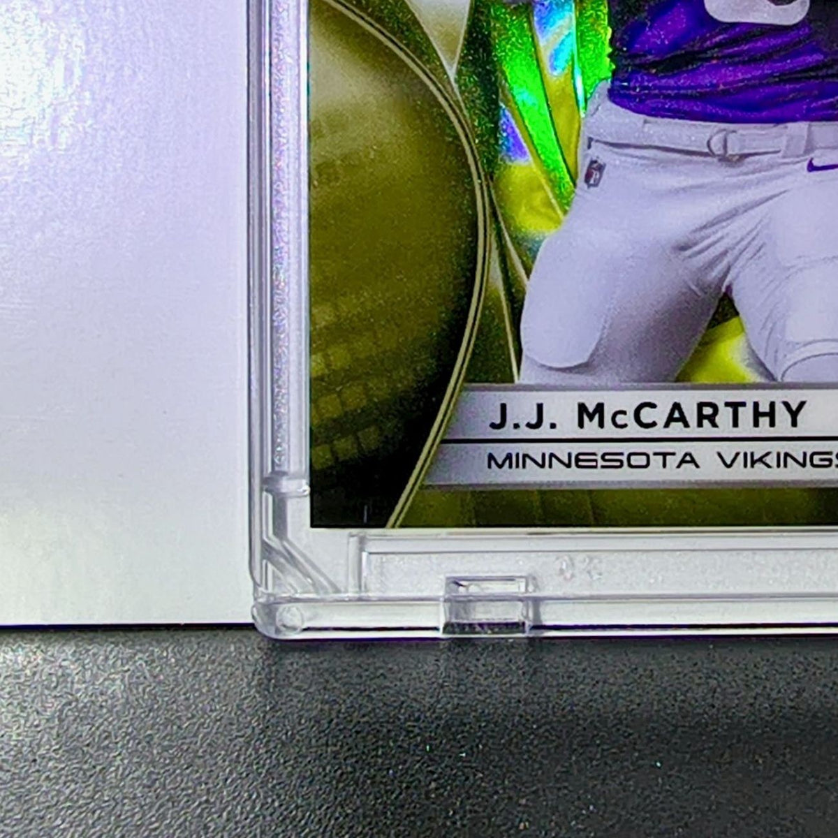 JJ McCarthy 2025 NFL Topps Chrome Black #67 Gold Refractor Card 22/50 Vikings