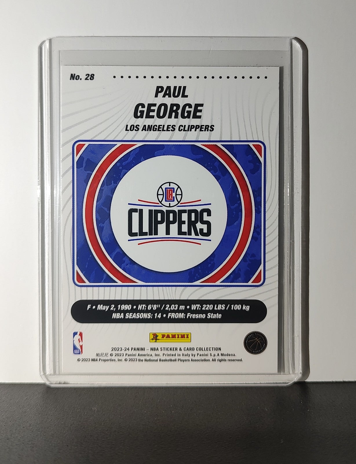 Paul George 2023-24 Panini NBA Sticker Foil Card #28 Los Angeles Clippers