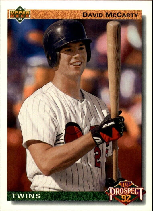 David McCarty 1992 Upper Deck MLB #75 Rookie Baseball Card Minnesota Twins