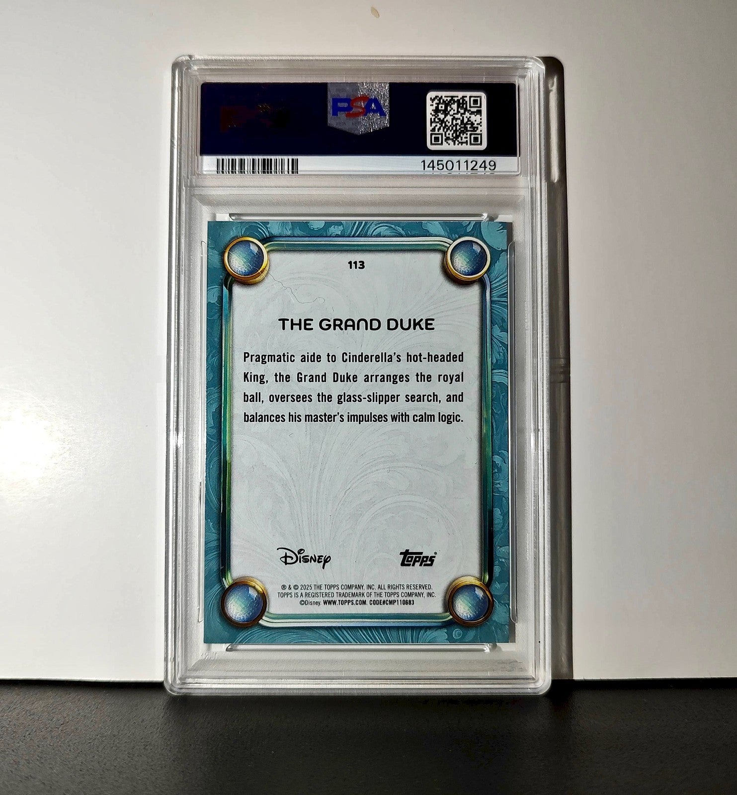 The Grand Duke 2025 Topps Disney Wonder #113 Diamond Card Cinderella PSA 9