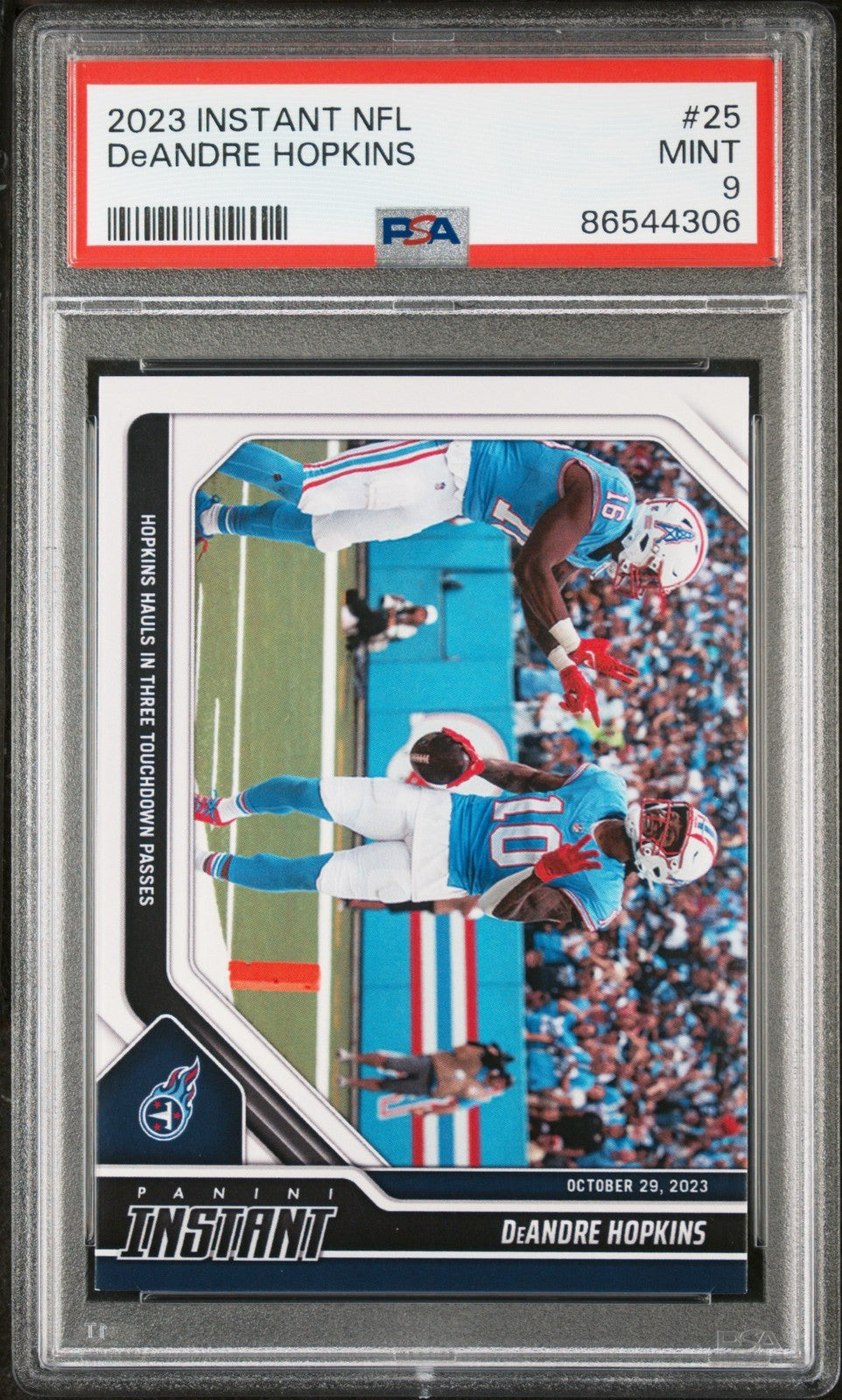 Deandre Hopkins 2023 Panini NFL Rookie #25 Card 1 of 84 Titans PSA 9 Mint