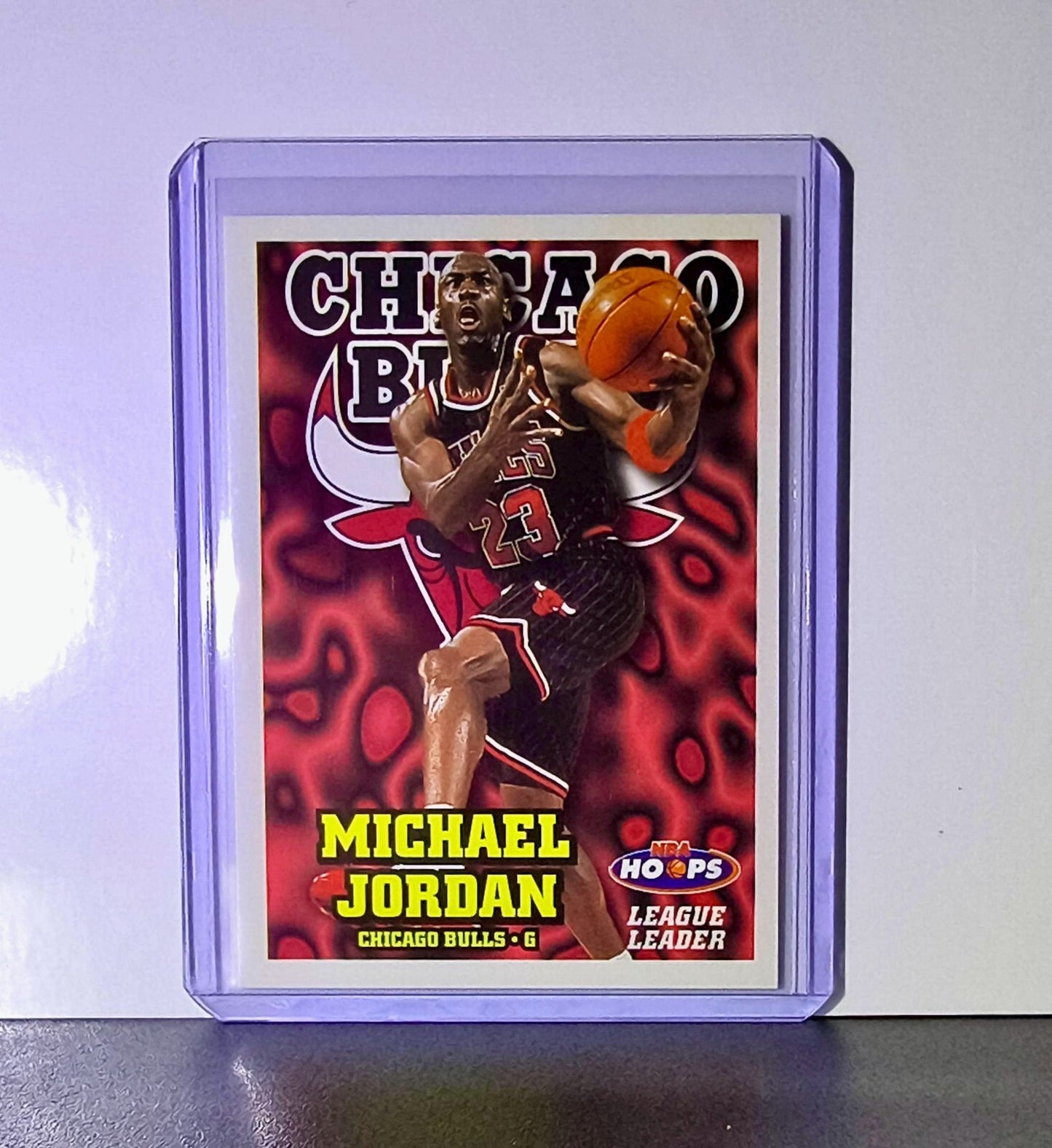 Michael Jordan 1997-98 NBA Hoops League Leader #1 Basketball Card Chicago Bulls