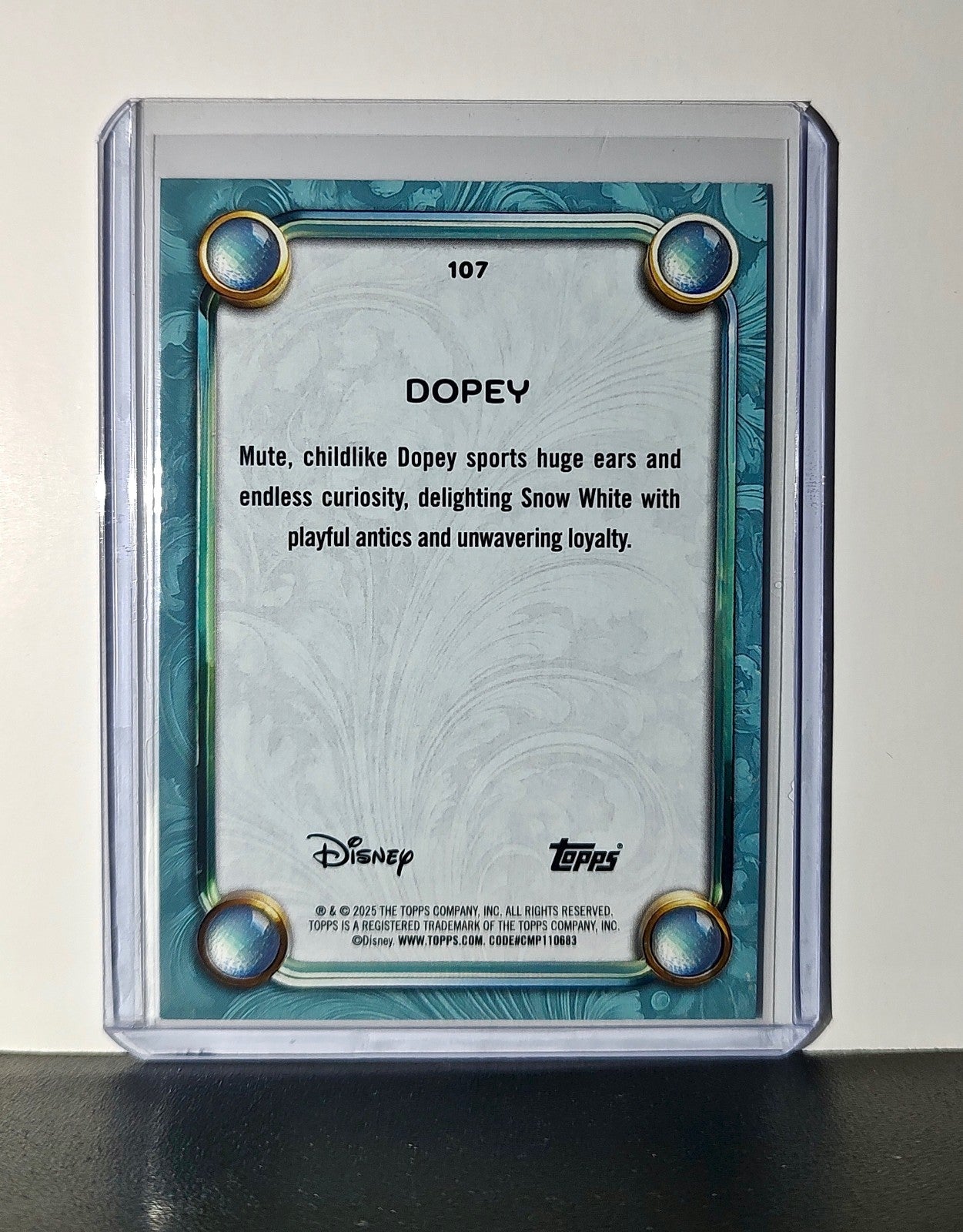 Dopey 2025 Topps Disney Wonder #107 Diamond Card Snow White and the Seven Dwarfs