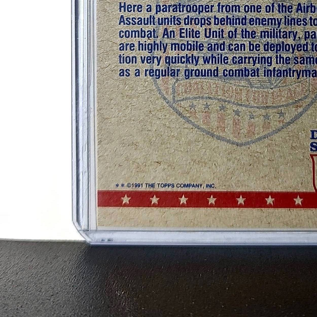 Paratrooper in Flight 1991 Topps Desert Storm #70 Card