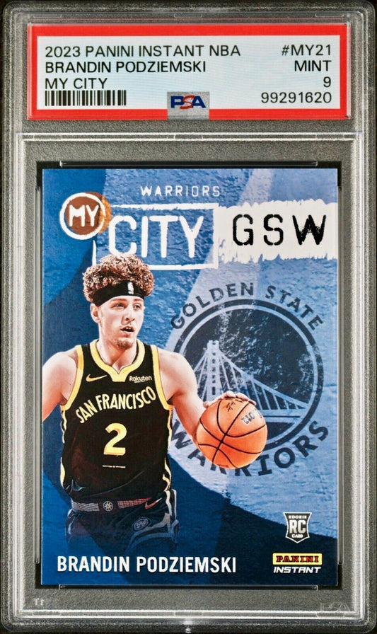 Brandin Podziemski 2023 Panini MyCity Rookie NBA #MY-21 Card PSA 9 Mint