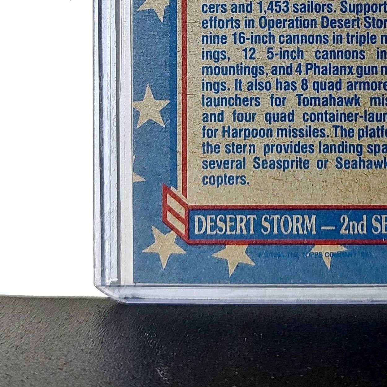USS Wisconsin 1991 Topps Desert Storm #122 Card