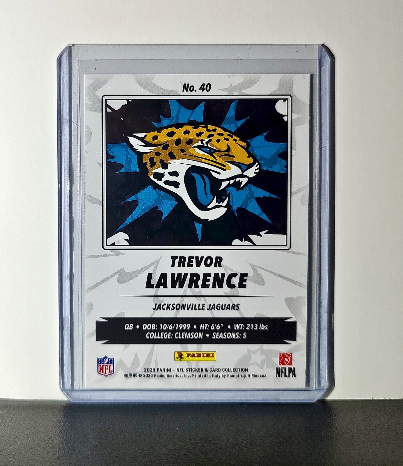 Trevor Lawrence 2025 Panini NFL #40 Sticker Card Jacksonville Jaguars