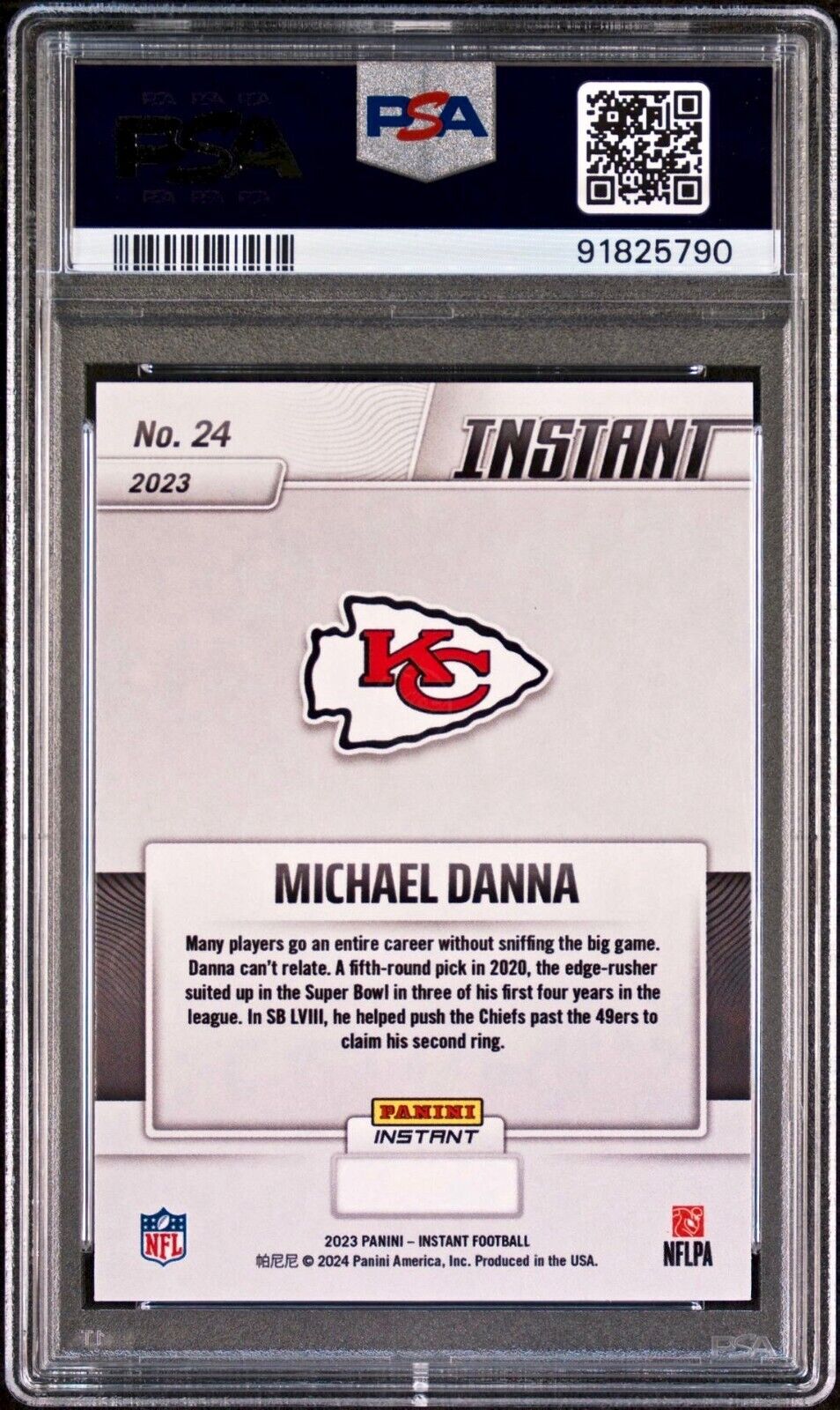 Michael Danna 2023 Panini NFL Superbowl Champions #24 Card PSA 9 Mint