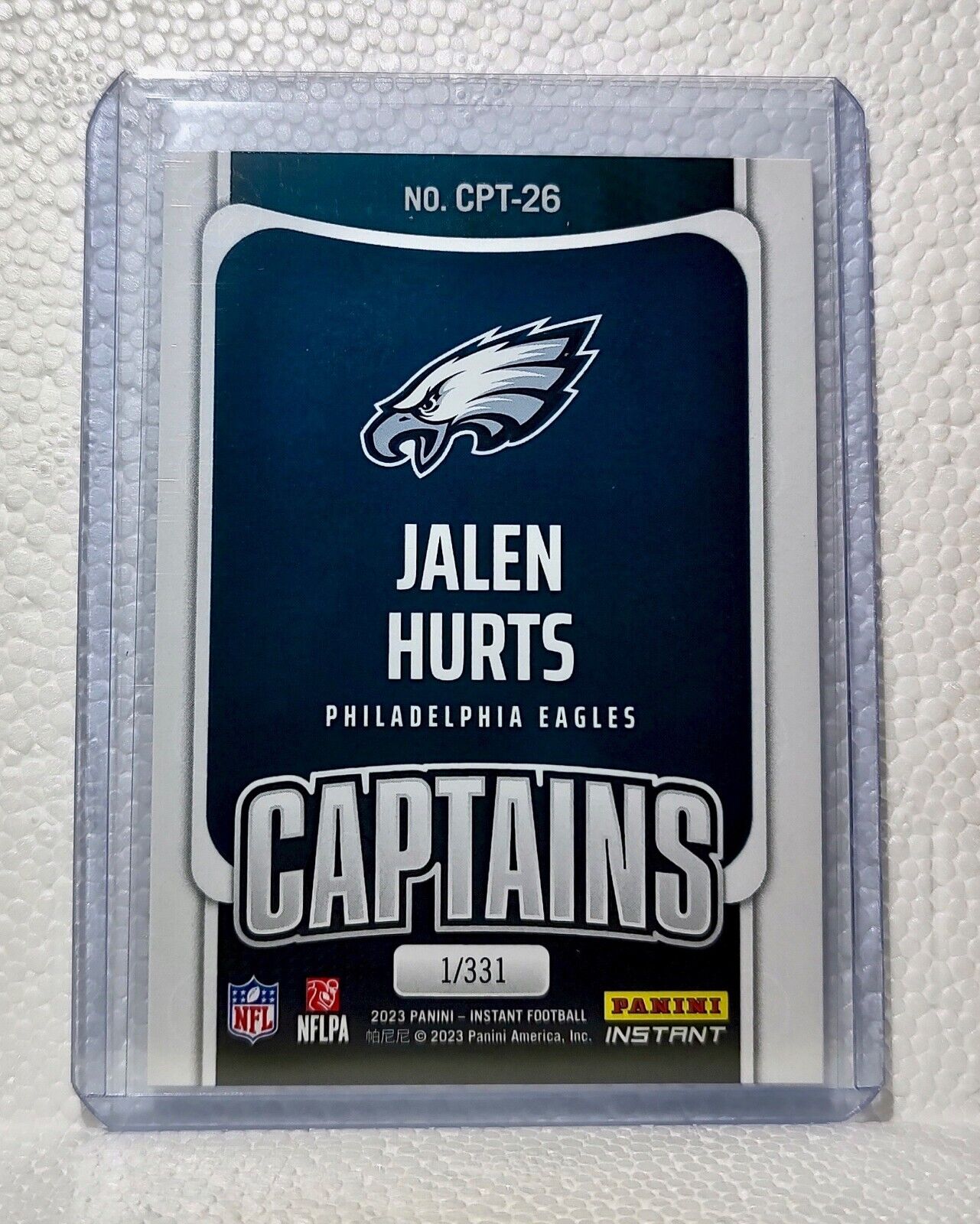 Jalen Hurts 2023 Panini NFL Captain 26 Football Card Philadelphia Eagles 1/331