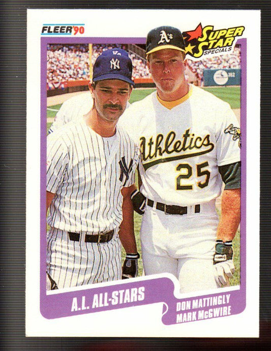 1990 Don Mattingly / Mark McGwire Fleer Baseball Card #638