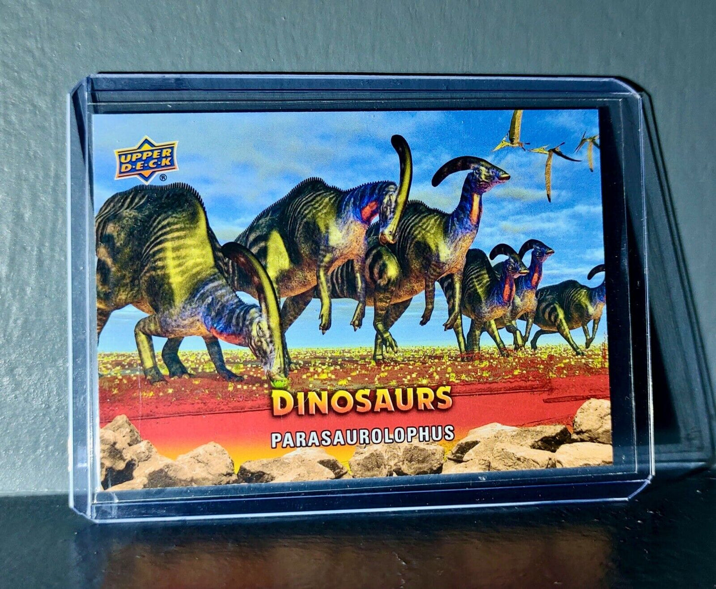 2015 Upper Deck Dinosaurs Parasaurolophus Extinction Red Parallel #35 Card