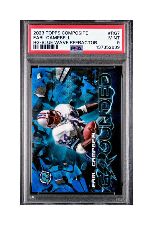 Earl Campbell 2023 Topps Resurgence 51/75 RG-7 Blue Wave Refractor 9 Mint