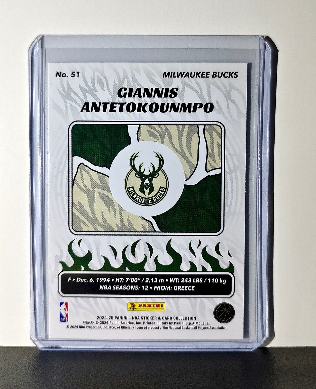 Giannis Antetokounmpo 2024-25 Panini NBA #51 Sticker Card Milwaukee Bucks