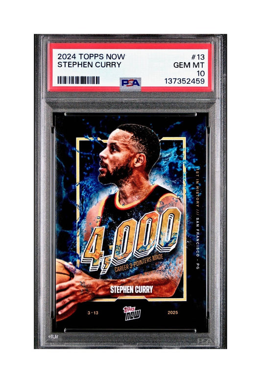 Stephen Curry 2024 Topps Now 4000 Career 3 Pointers #13 PSA 10 Gem Mint