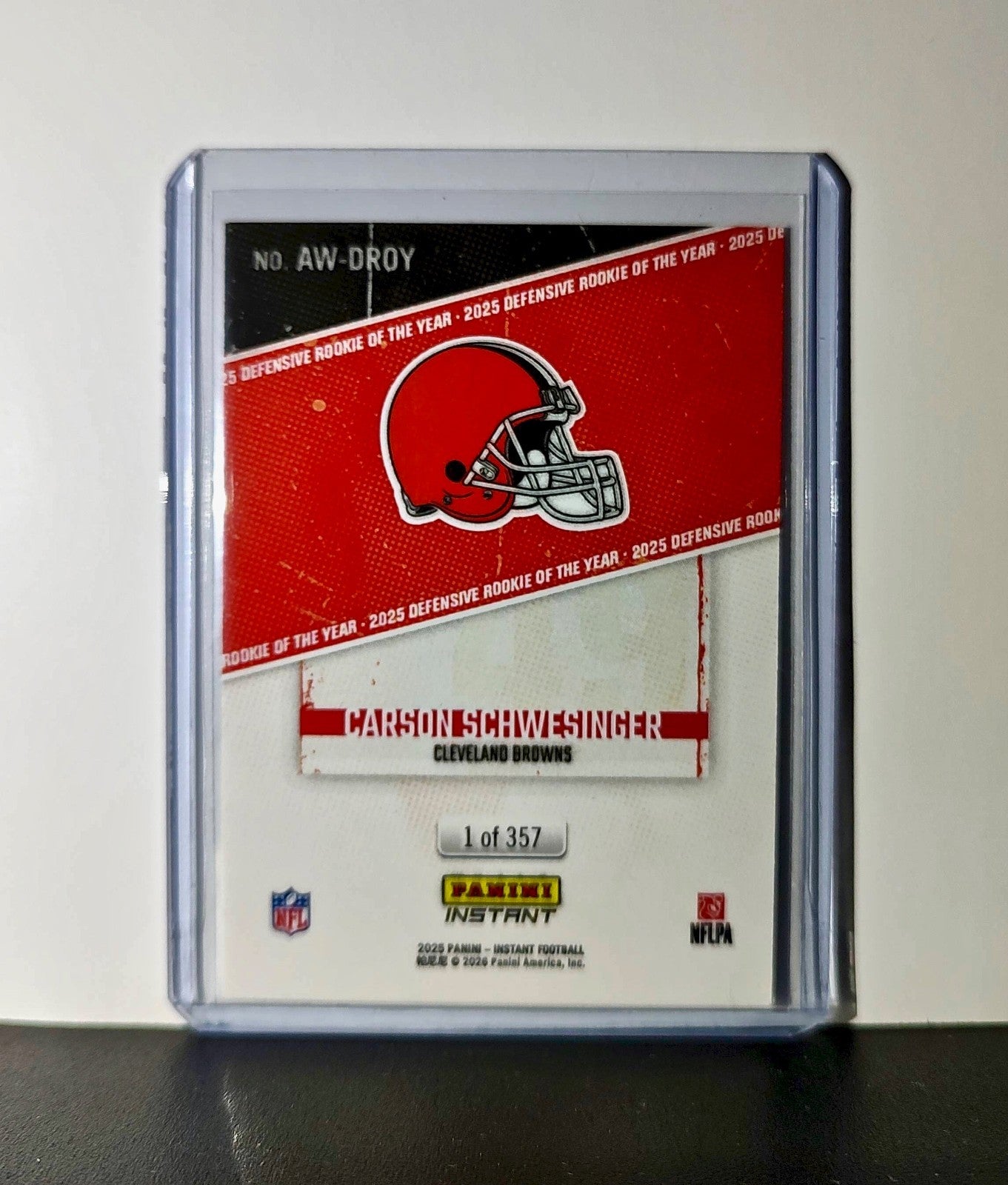 Carson Schwesinger Rookie 2025 Panini NFL Defensive Player of the Year 1 of 357