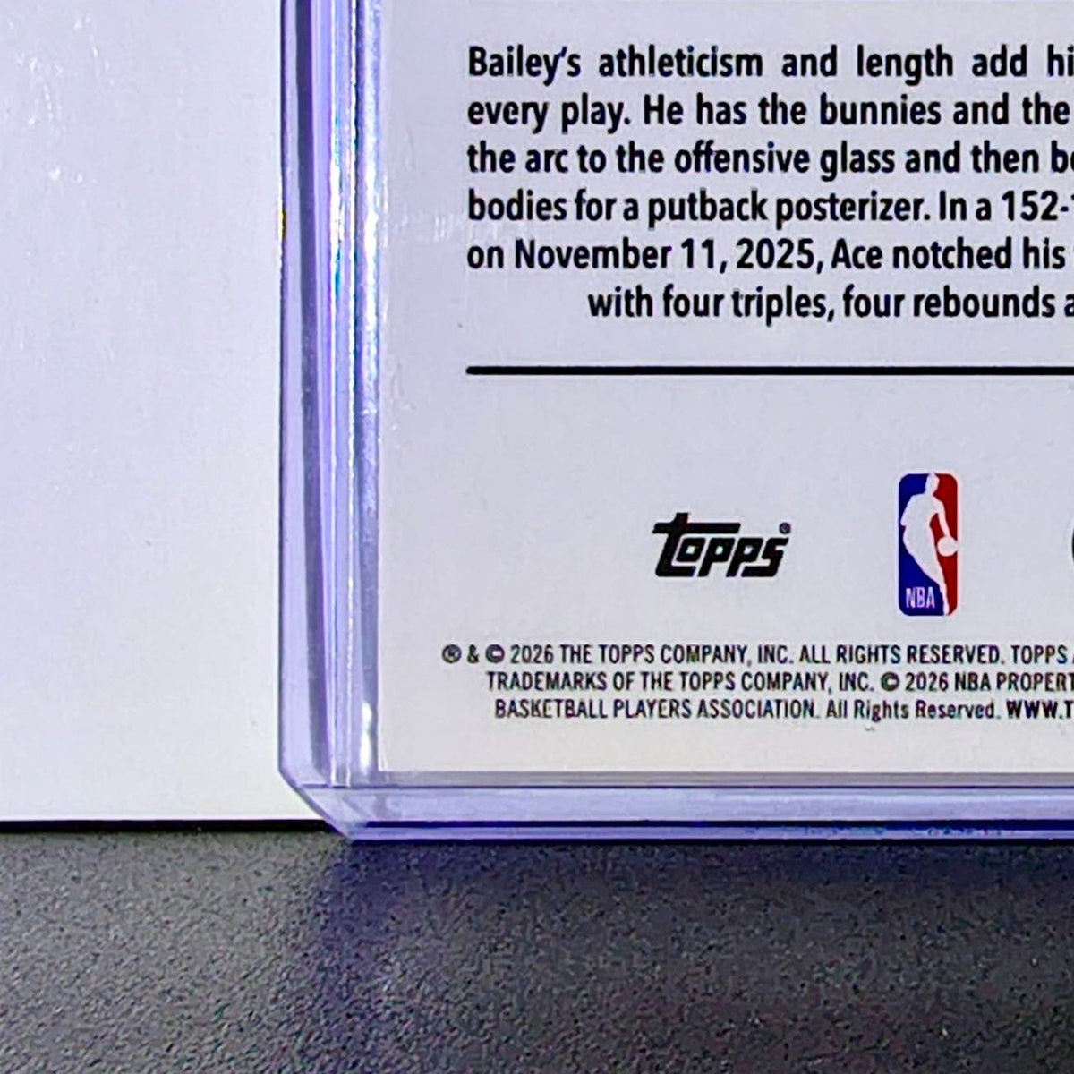 Ace Bailey Rookie 2025-26 NBA Topps Chrome Update #155 Basketball Card Utah Jazz