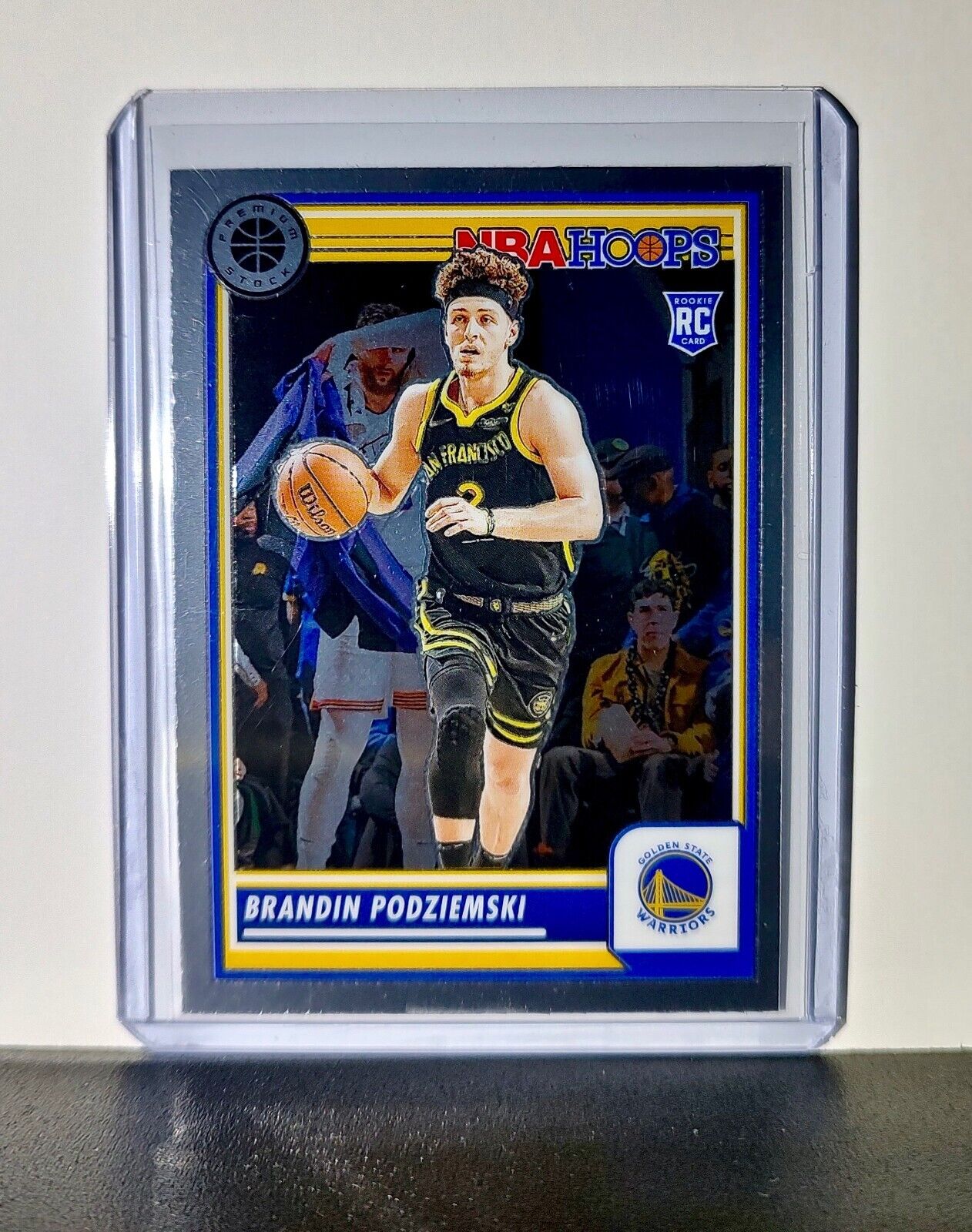 Brandin Podziemski 2023-24 Panini Premium Stock NBA Hoops #15 Rookie Warriors