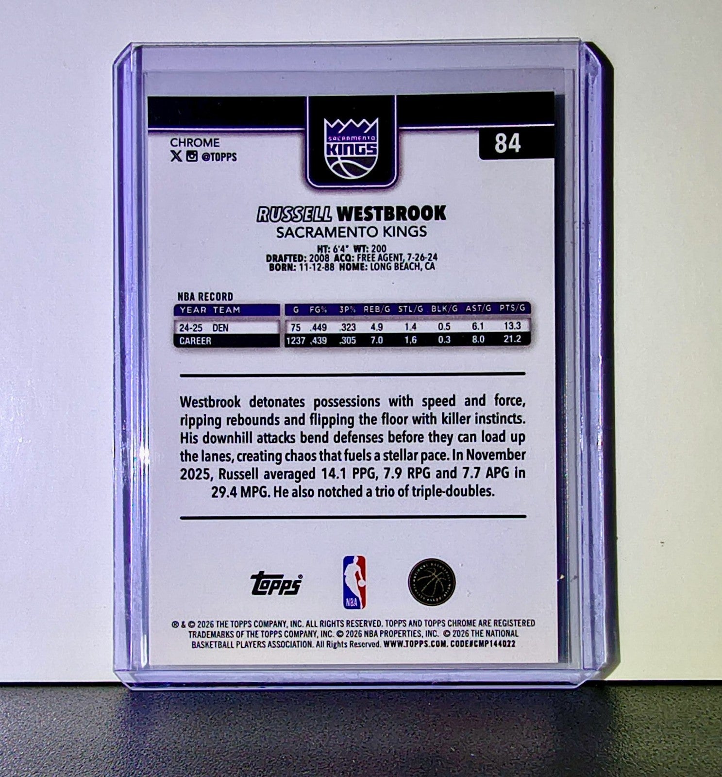 Rui Hachimura 2025-26 NBA Topps Chrome Update #84 Basketball Card LA Lakers