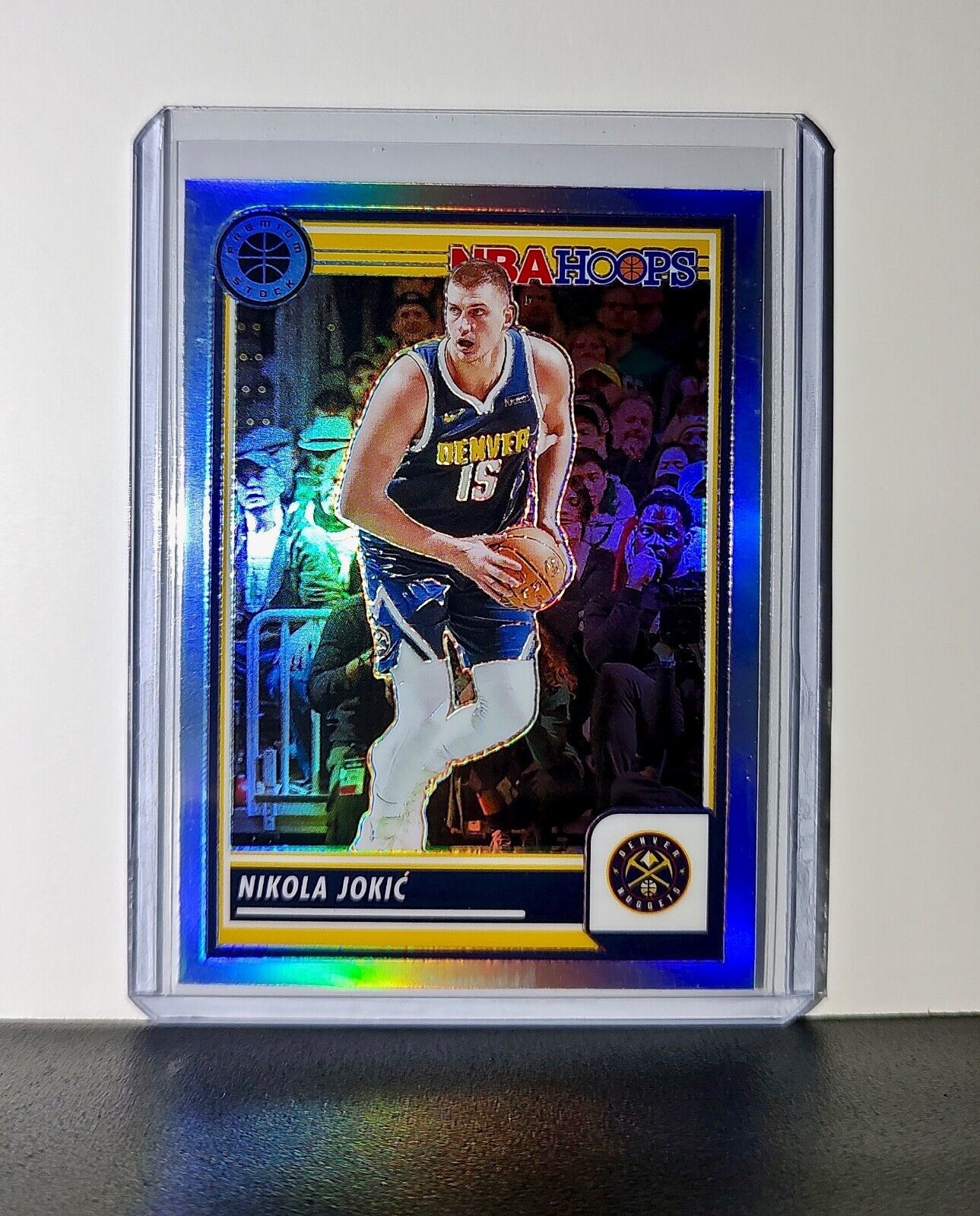 Nikola Jokic 2023-24 Panini Premium Stock NBA Hoops #1 Prizm Refractor Nuggets