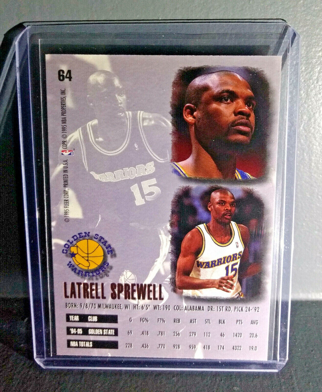 1995-96 Latrell Sprewell Fleer Ultra #64 Basketball Card