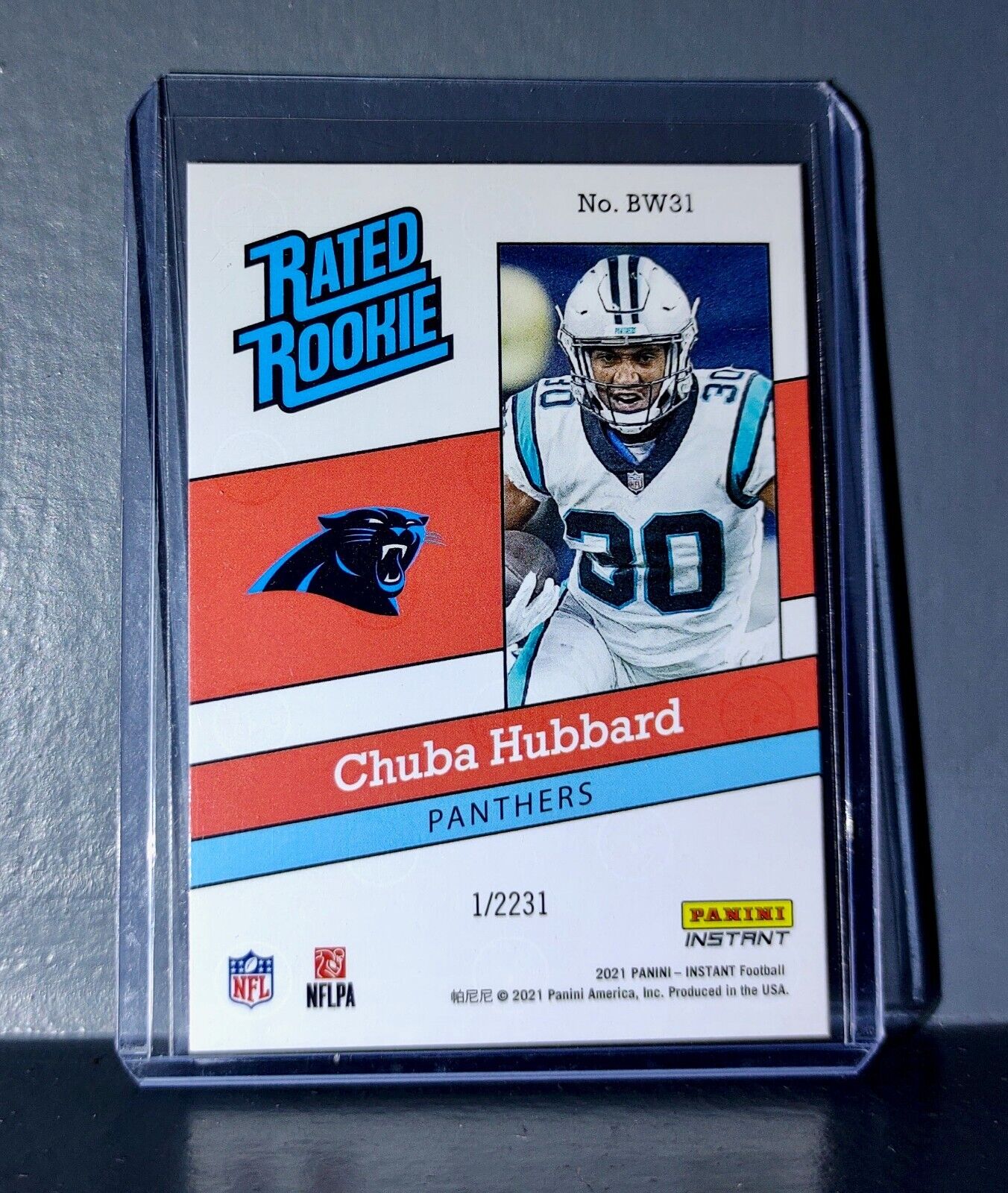 Chuba Hubbard 2021 Panini NFL Rated Rookie Retro #31 Rookie Card 1/2231