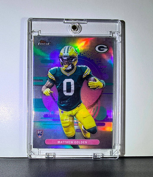 Matthew Golden Rookie 2025 Topps Finest NFL #117 Refractor Green Bay Packers