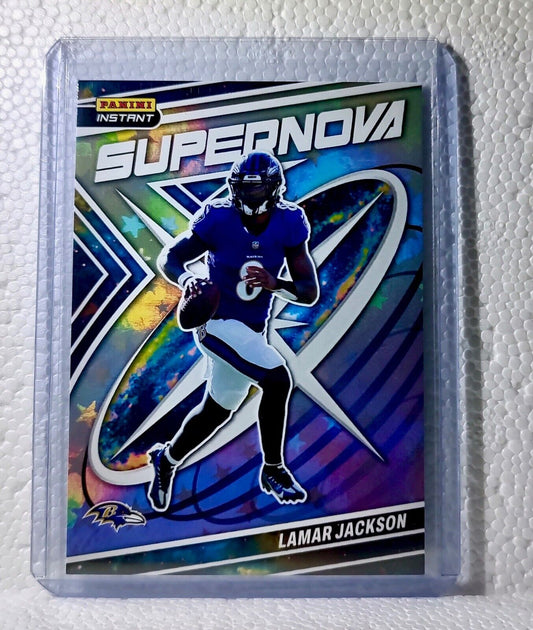 Lamar Jackson 2023 Panini NFL #8 Supernova Football Card Ravens 1/481