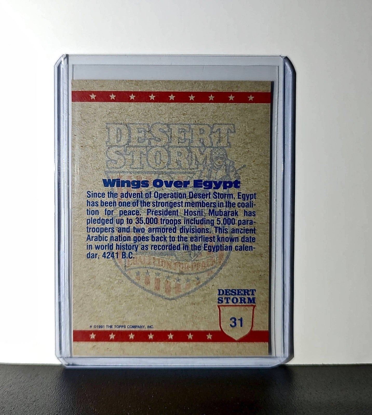 Wings Over Egypt 1991 Topps Desert Storm #31 Card