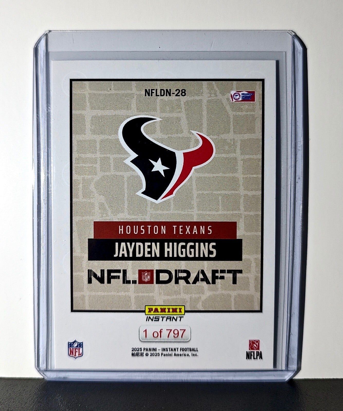 Jayden Higgins Rookie 2025 NFL Draft #28 Football Card Houston Texans 1 of 797