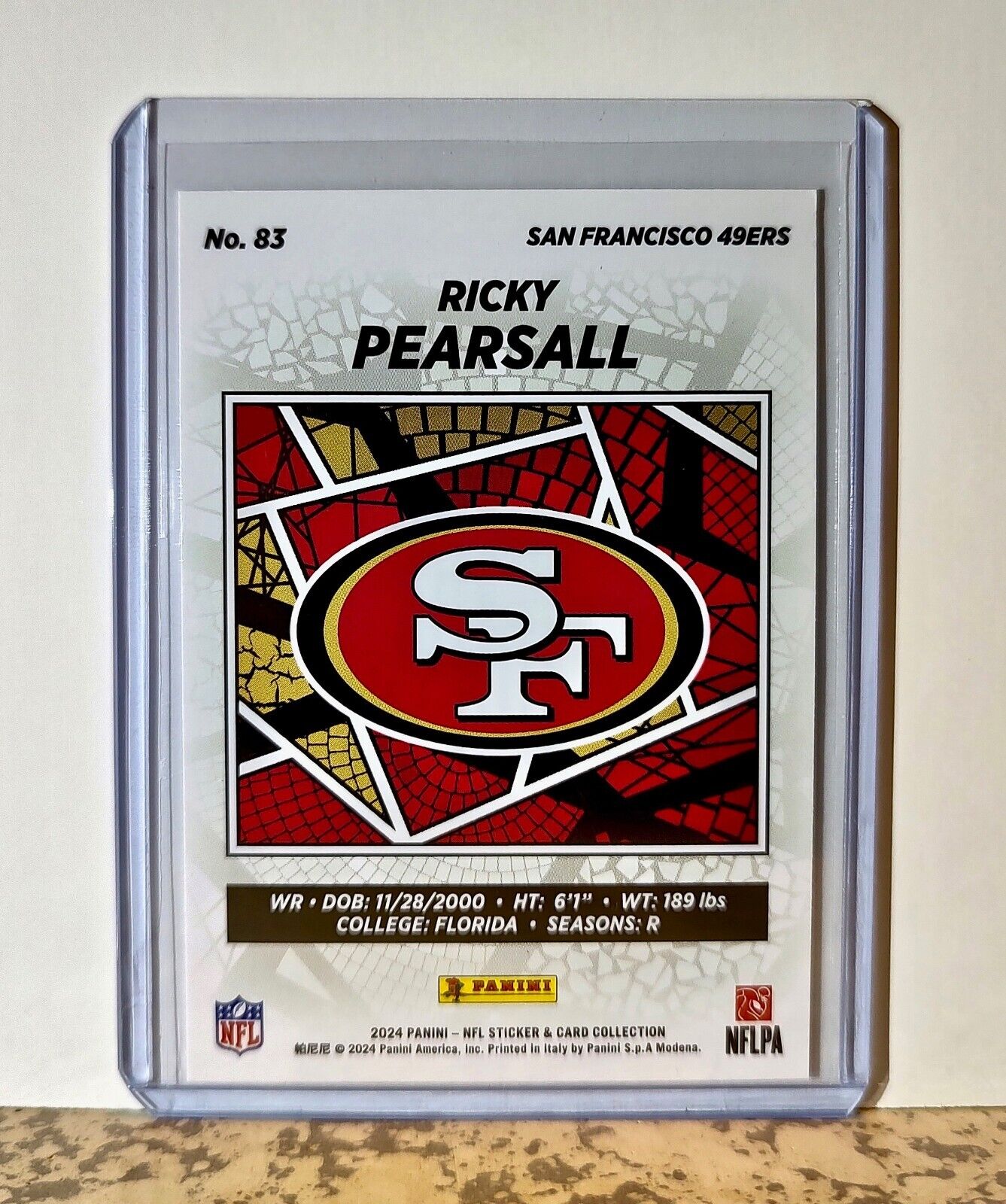 Ricky Pearsall 2024 Panini NFL #83 Rookie Sticker Card San Francisco 49ers