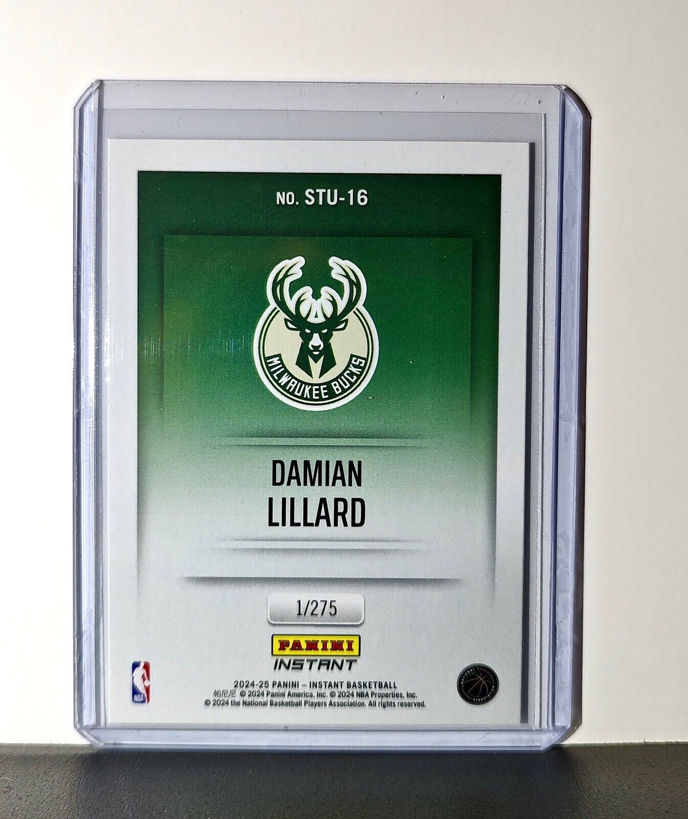 Damian Lillard 2024-25 Panini NBA Studio #16 Card Milwaukee Bucks 1/275
