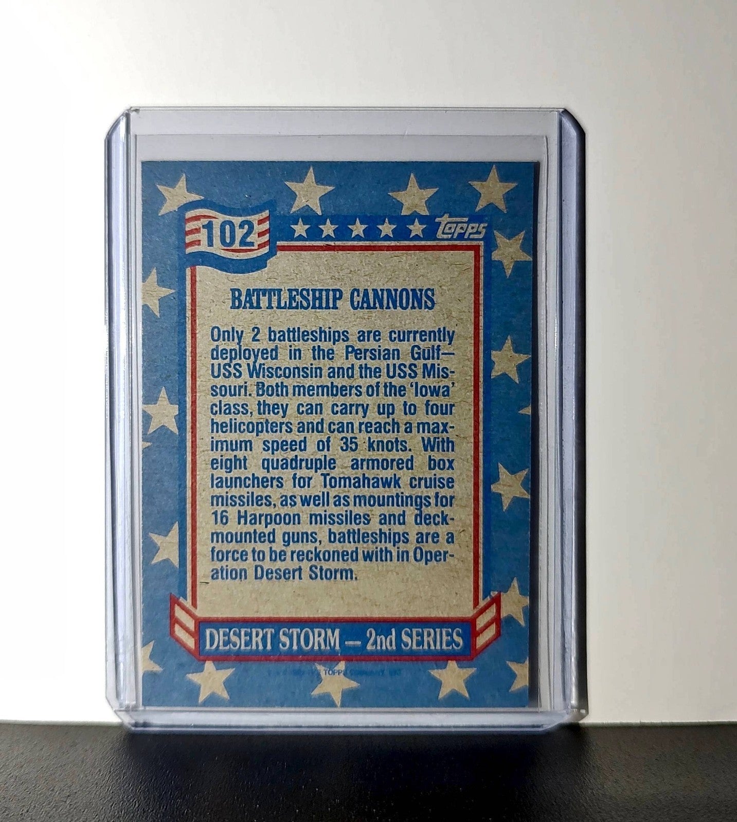 Battleship Cannons 1991 Topps Desert Storm #102 Card