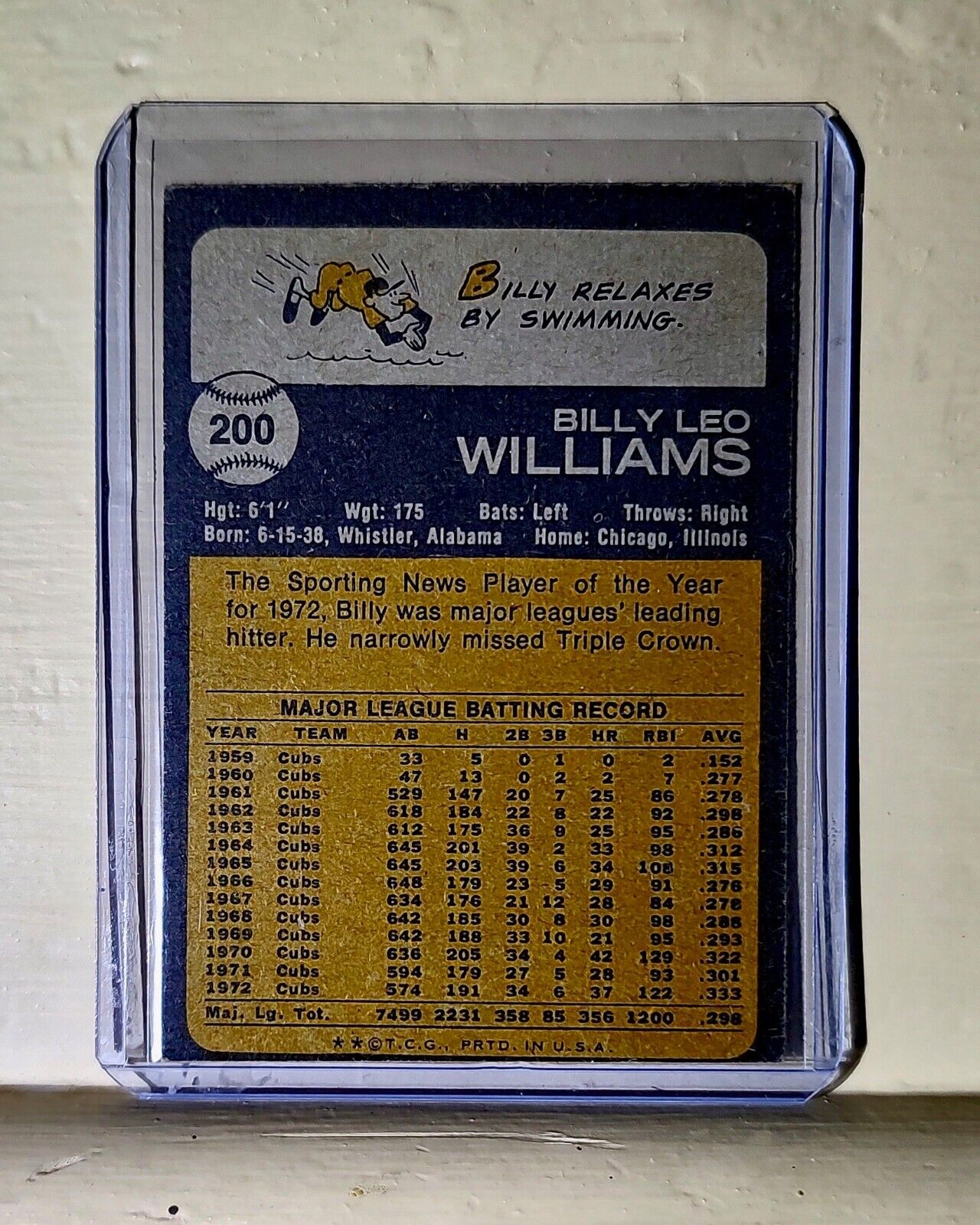 1973 Billy Williams Topps Baseball Card #200