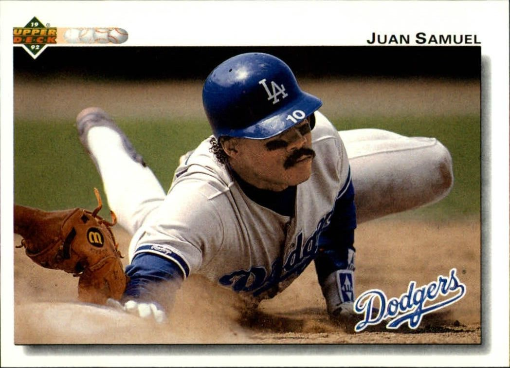 Juan Samuel 1992 Upper Deck MLB #195 Baseball Card Los Angeles Dodgers