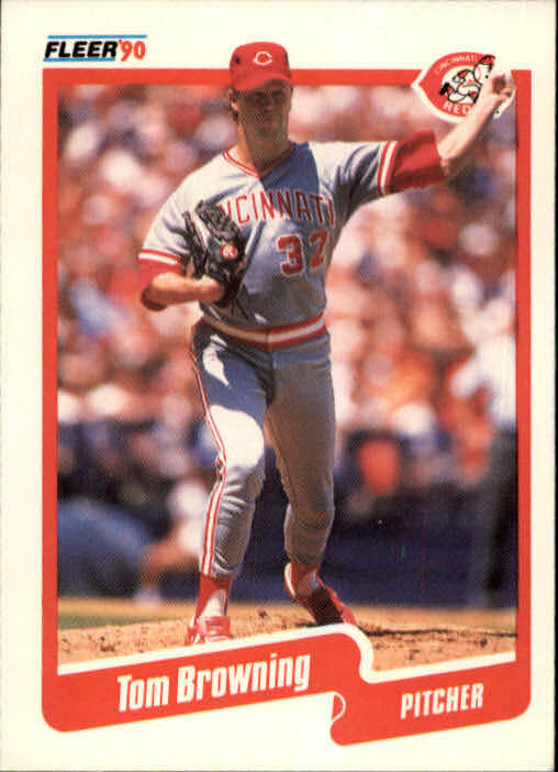 1990 Tom Browning Fleer Baseball Card #415