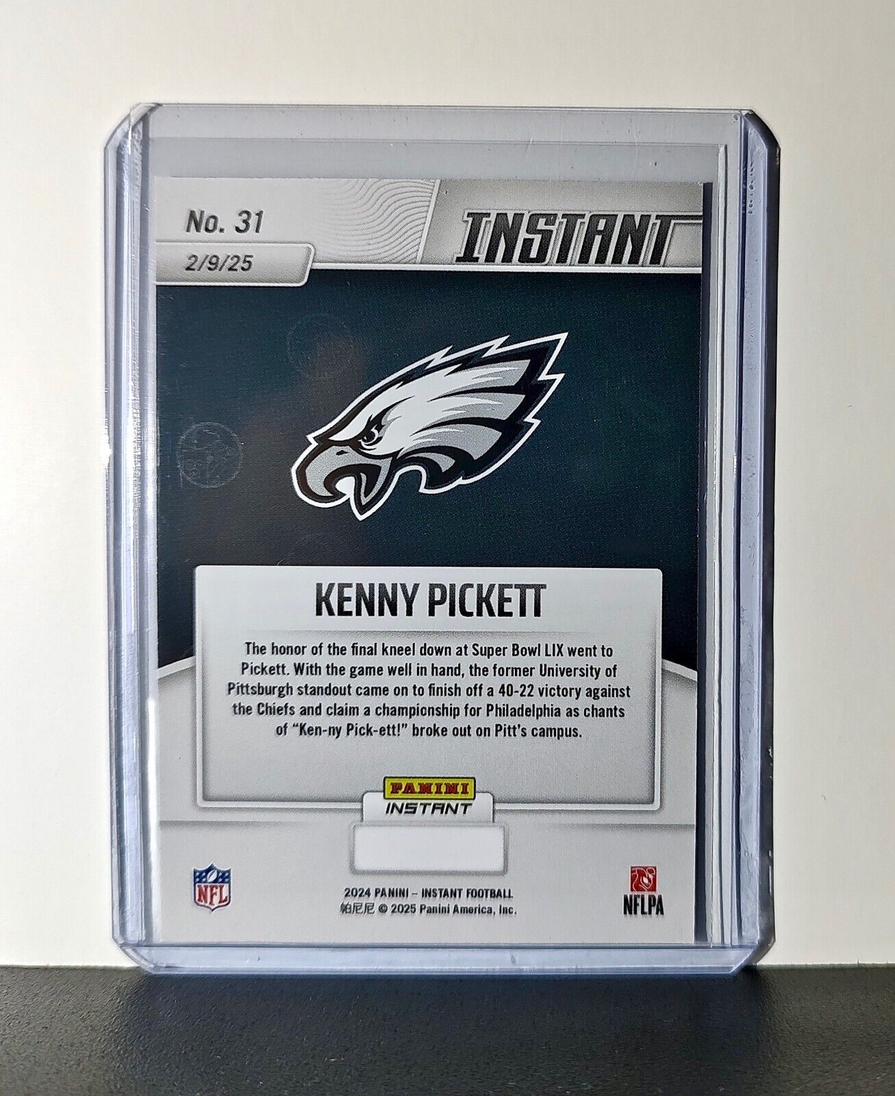Kenny Pickett 2024 Panini Super Bowl LIX Champions NFL #31 Football Card Eagles