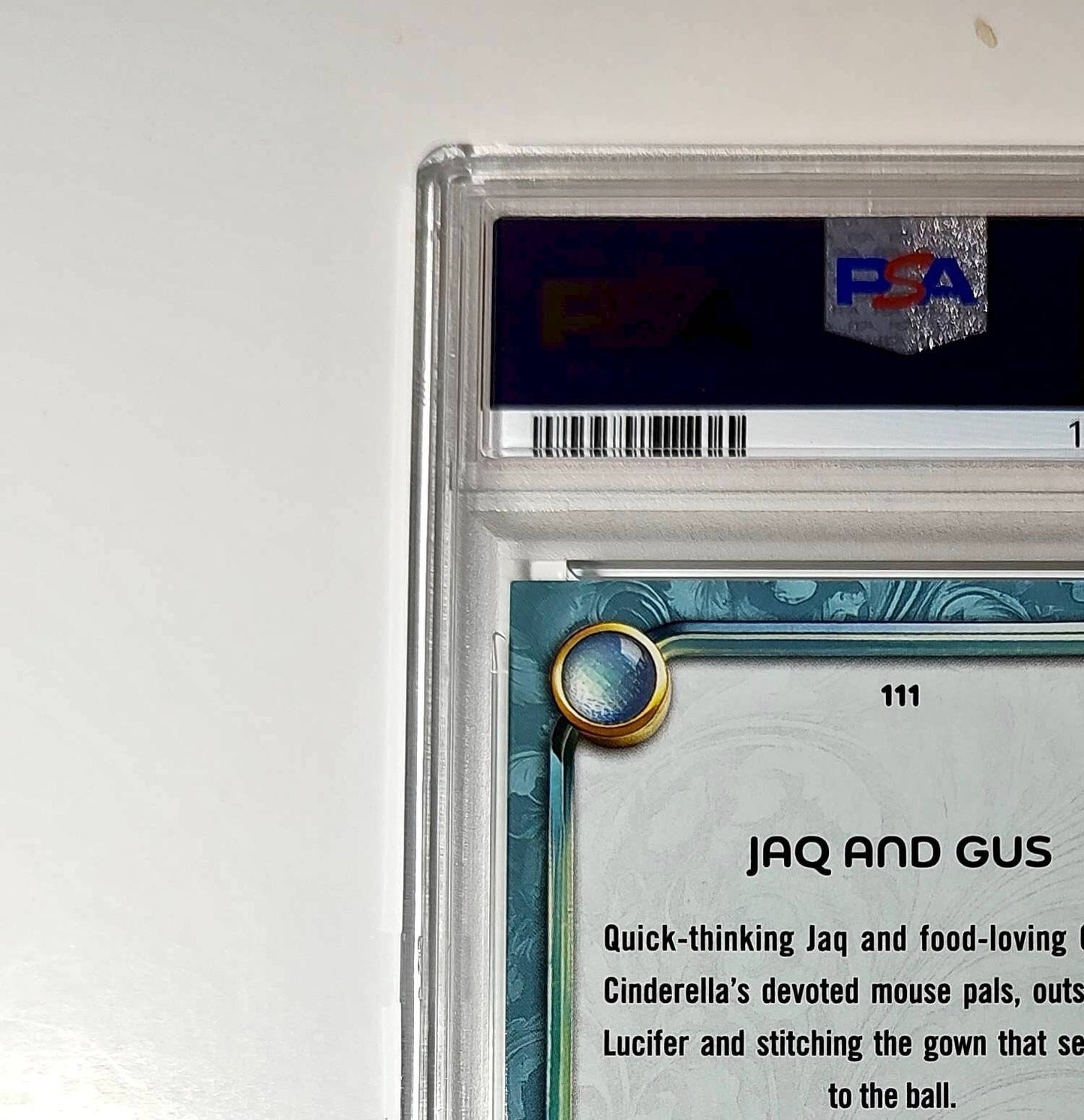 Jaq and Gus 2025 Topps Disney Wonder #111 Diamond Card Cinderella PSA 8