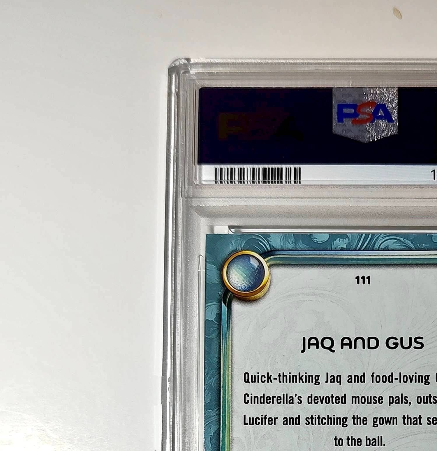 Jaq and Gus 2025 Topps Disney Wonder #111 Diamond Card Cinderella PSA 8