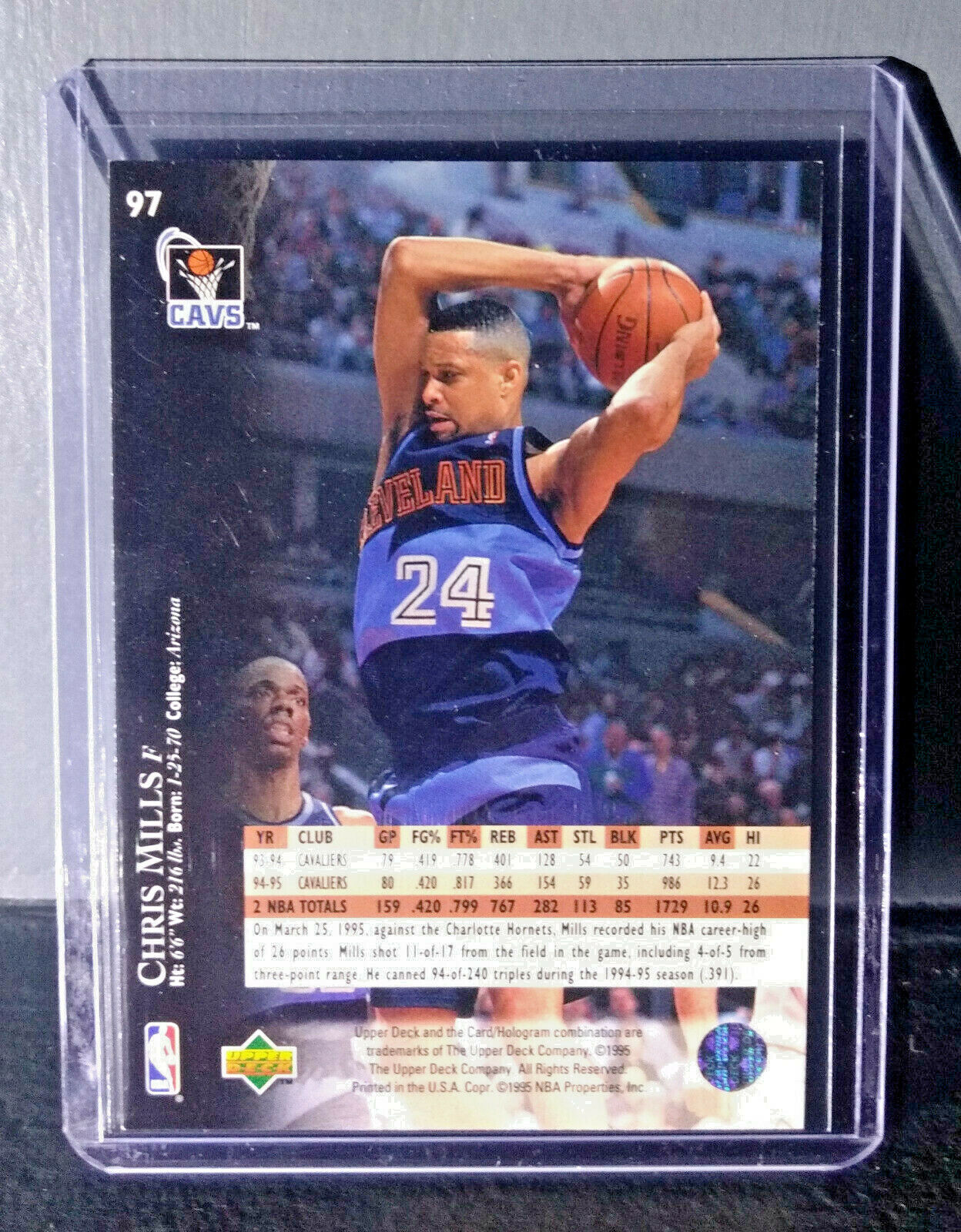 1995-96 Upper Deck Chris Mills #97 Basketball Card