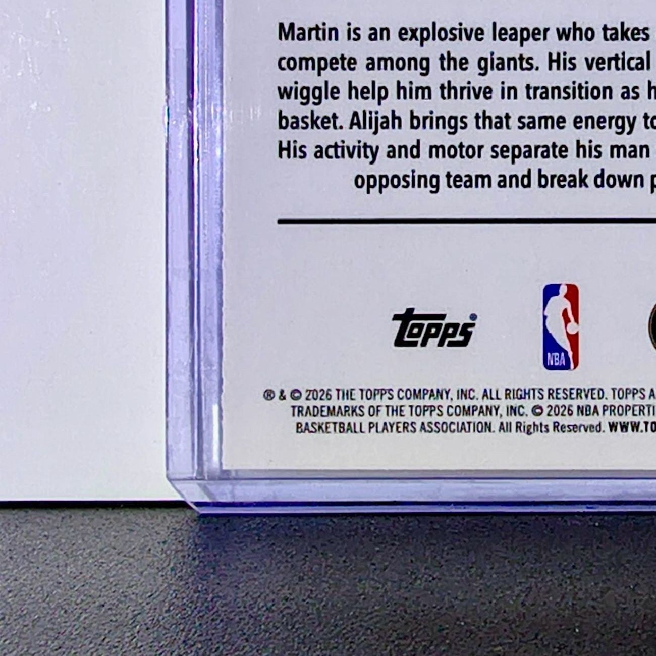 Alijah Martin Rookie 2025-26 NBA Topps Chrome Update #190 Card Toronto Raptors