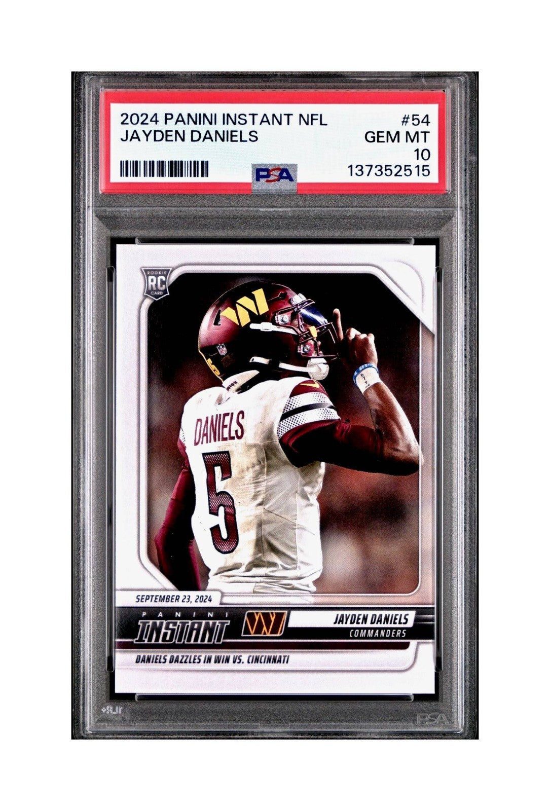 Jayden Daniels Rookie 2024 Panini Instant NFL #54 PSA 10 Gem Mint