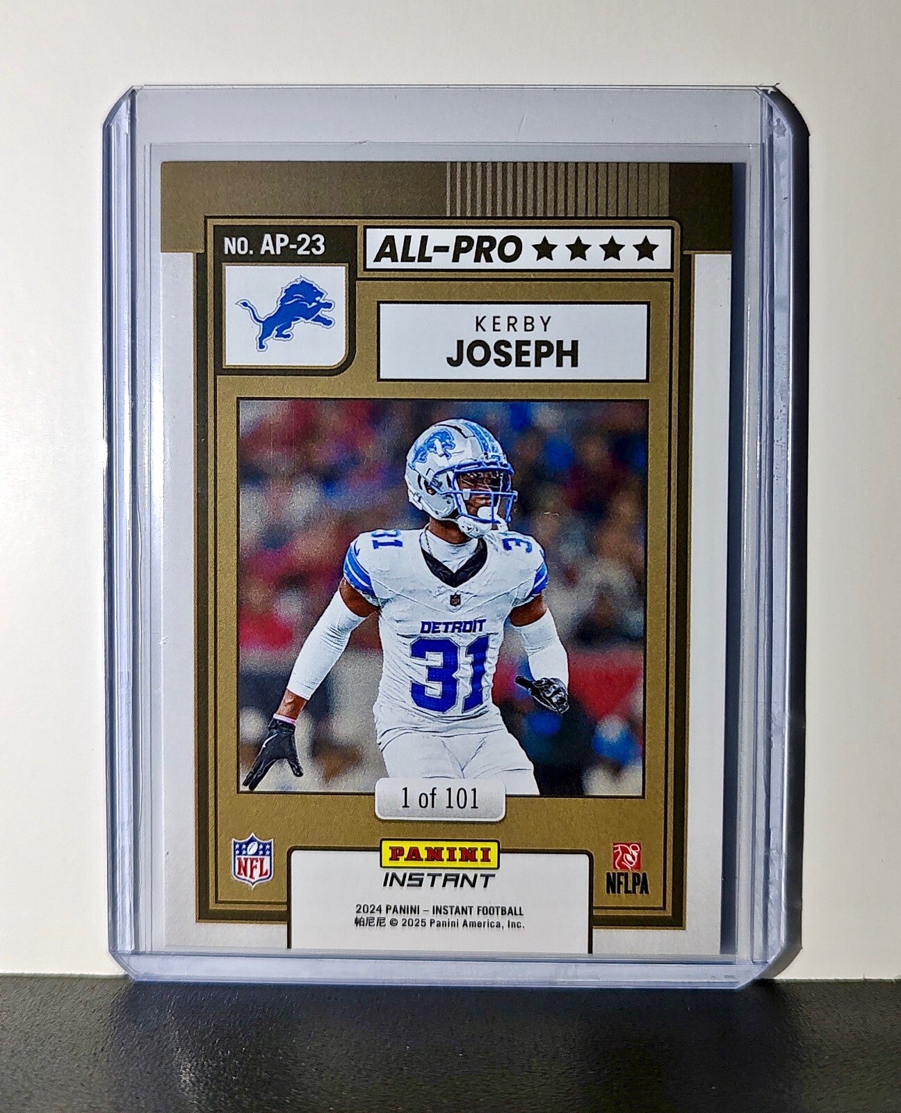 Kerby Joseph 2024 All-Pro Panini NFL #23 Football Card Detroit Lions 1 of 101