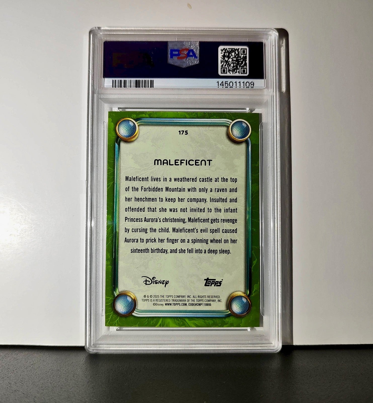 Maleficent 2025 Topps Disney Wonder #175 Card Sleeping Beauty PSA 8 NM-MT