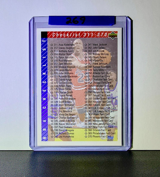 Michael Jordan 1992-93 Upper Deck Checklist #419 Basketball Card Chicago Bulls