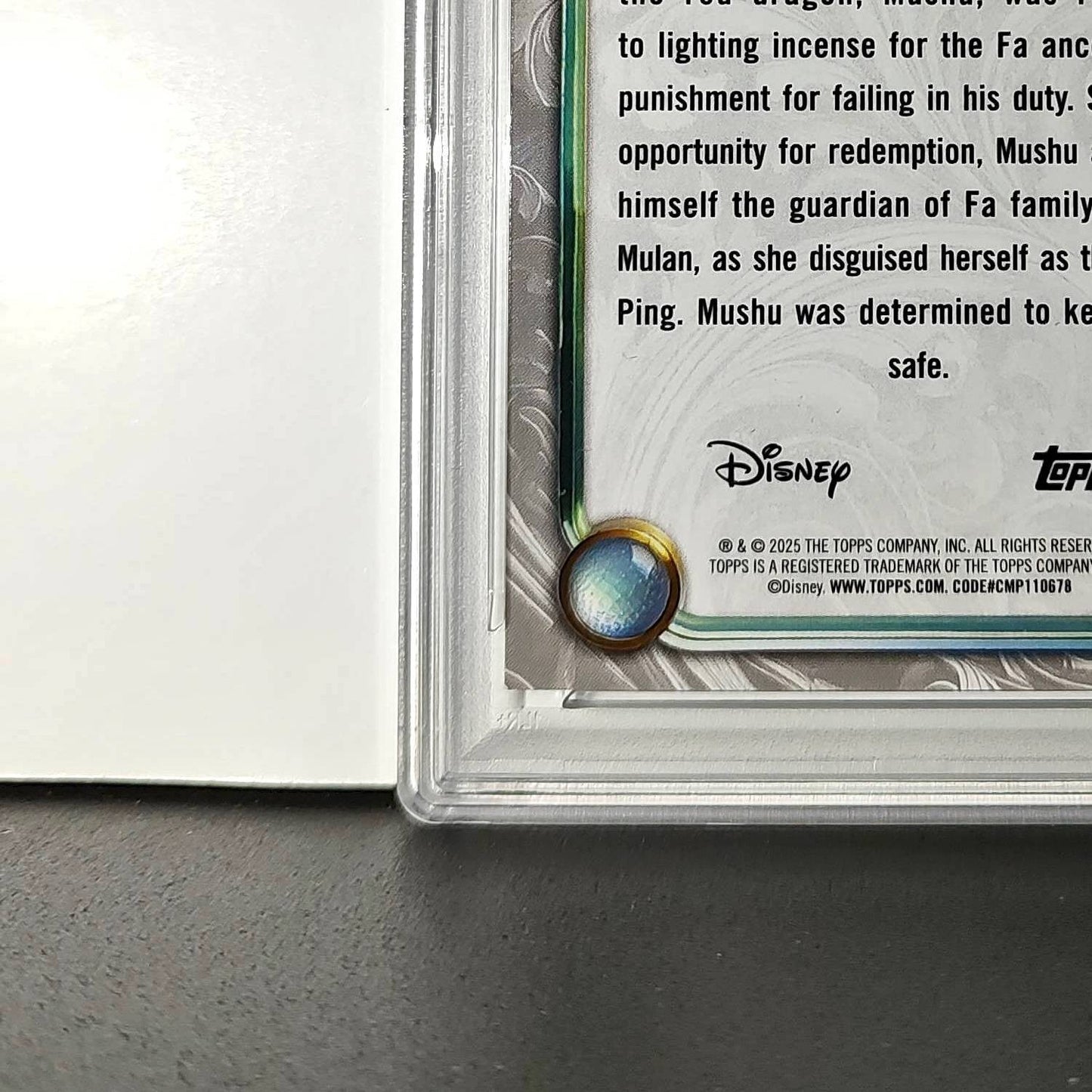 Mushu 2025 Topps Disney Wonder #63 Winter Variant Card Mulan PSA 7