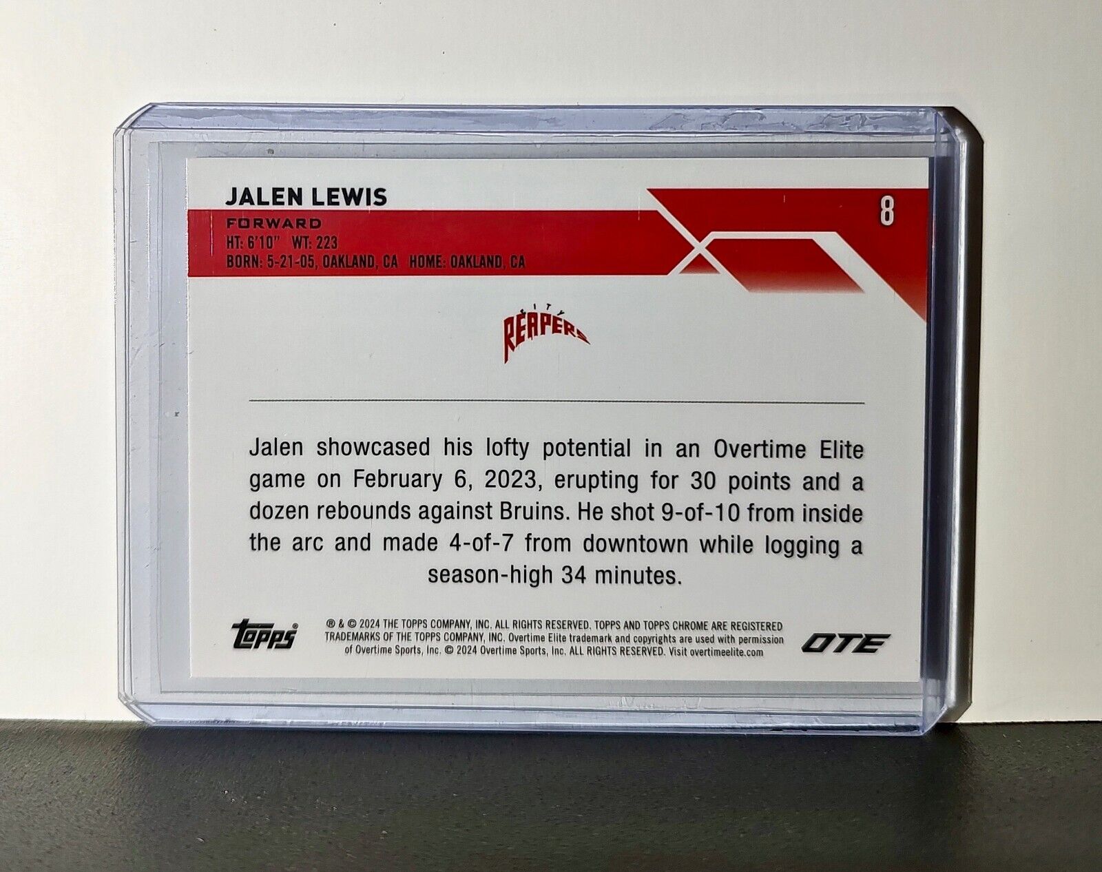 Jalen Lewis 2023-24 Topps Chrome Overtime #8 Card City Reapers