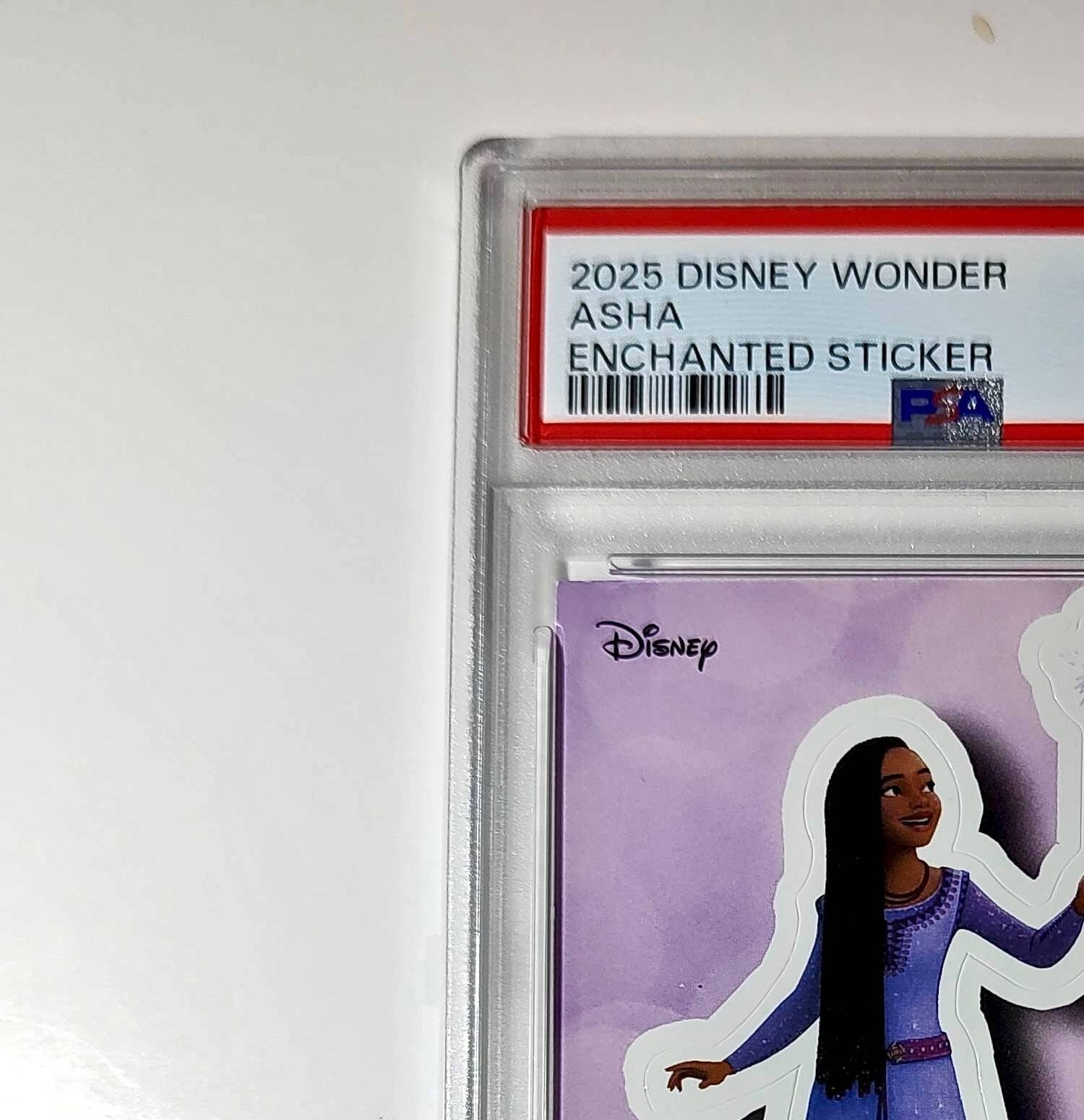 Asha 2025 Topps Disney #ES-25 Enchanted Sticker Card Wish PSA 8