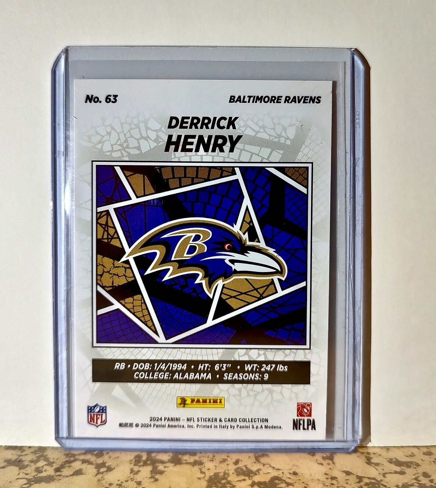 Derrick Henry 2024 Panini NFL #63 Sticker Card Baltimore Ravens